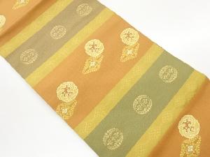 波丸文に花菱・花葉模様織出し名古屋帯